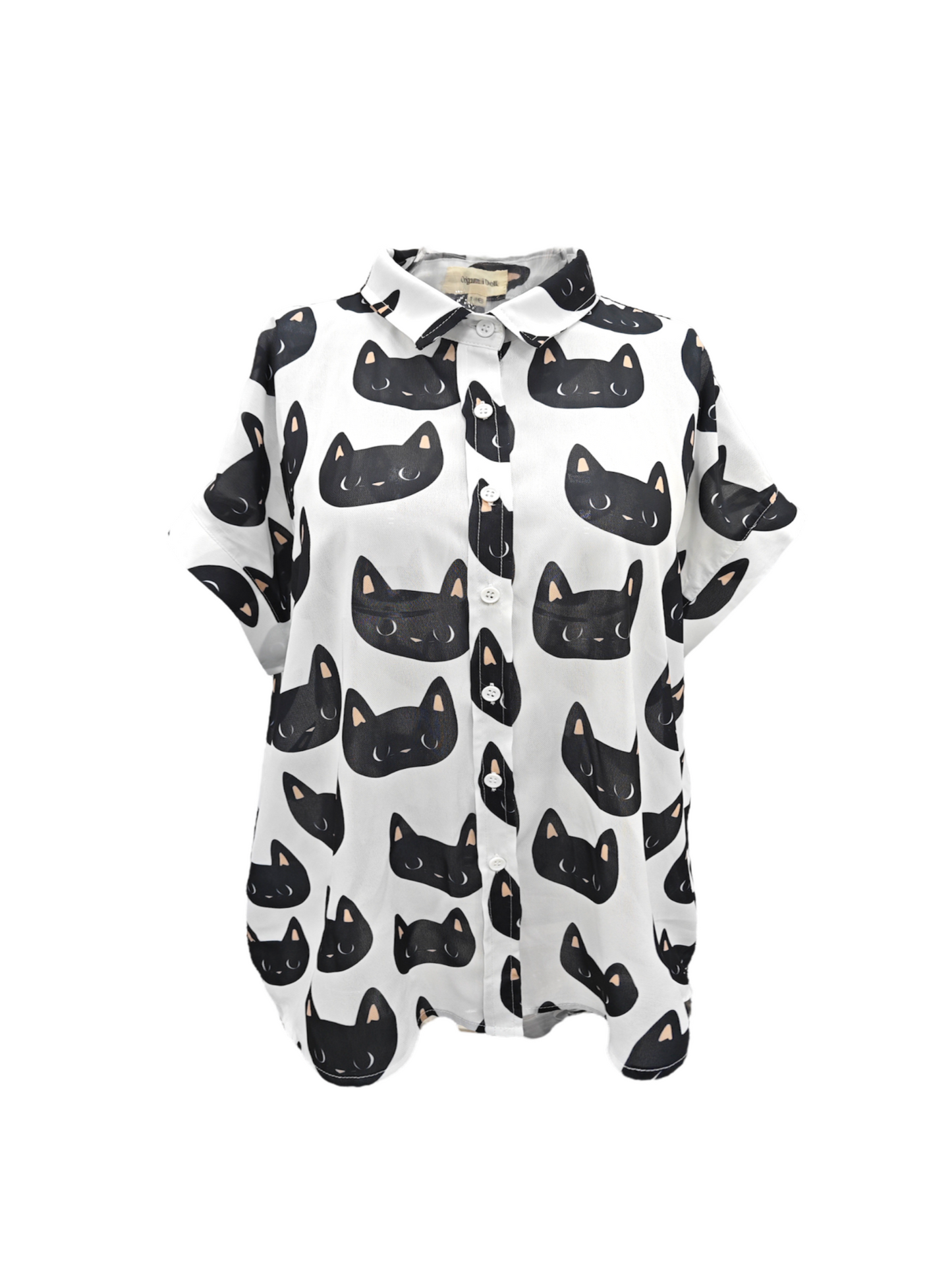 Black Cat Face Top