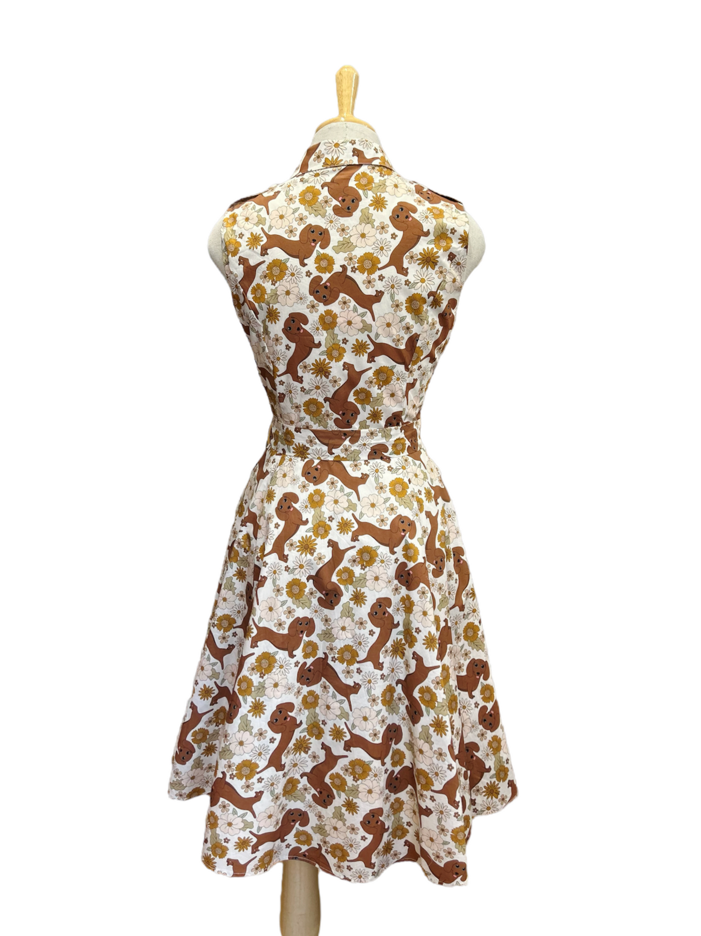 Lighthouse Guest Dress - sausage dog flowers