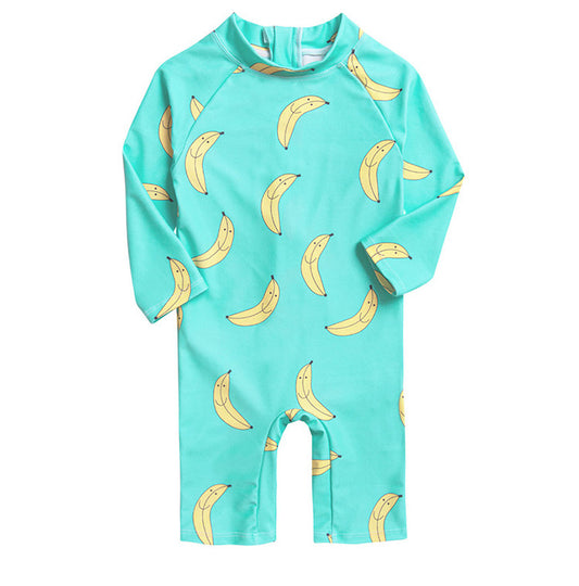 Banana one piece kids Swimsuit /cap set