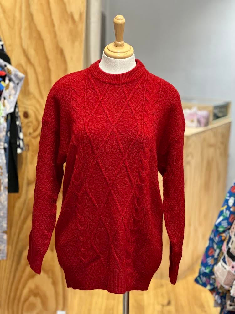 Red cable knit Sweater