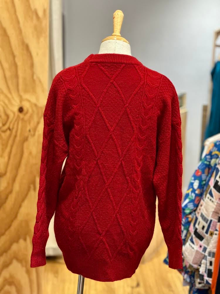 Red cable knit Sweater