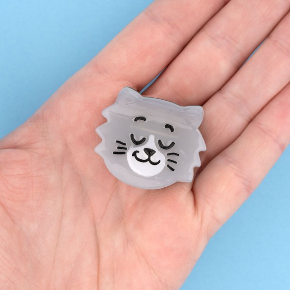 Coucou Suzette Grey Cat mini Hair Claw