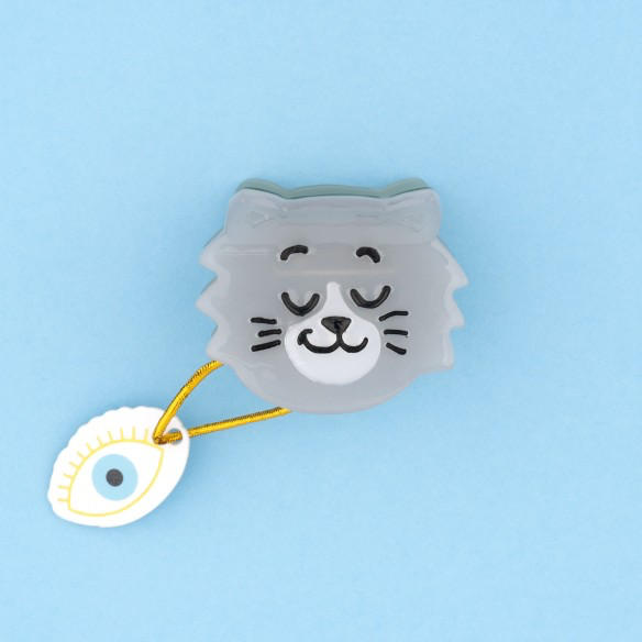Coucou Suzette Grey Cat mini Hair Claw