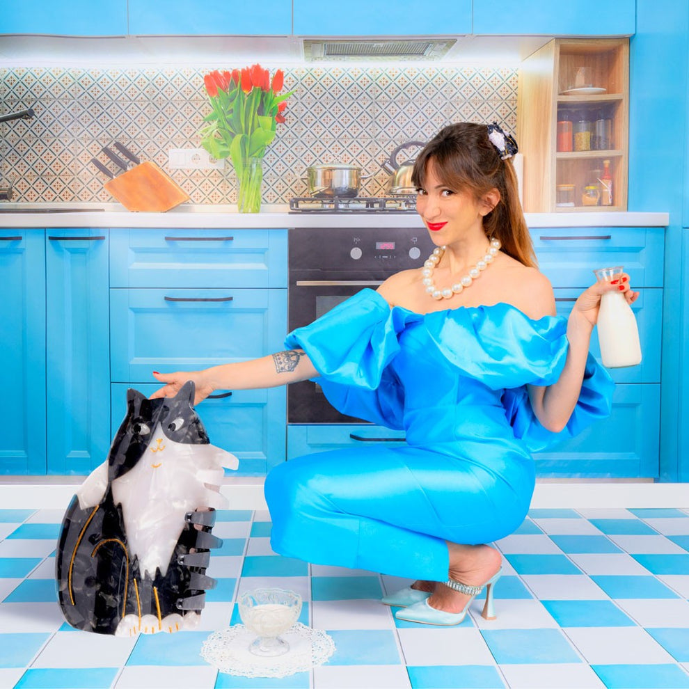 Coucou Suzette Black & White Cat Hair Claw
