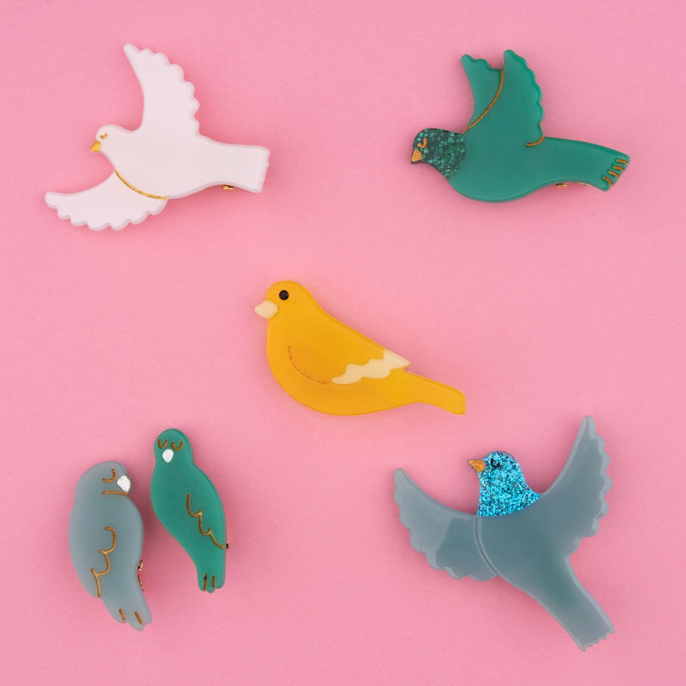 Coucou Suzette Lovebirds hair clip set