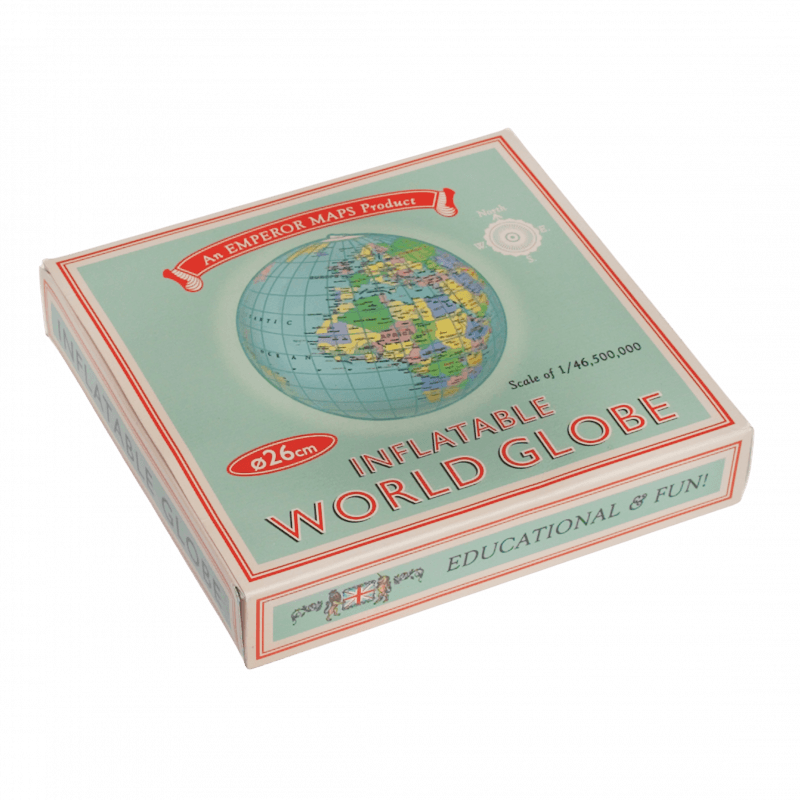 Inflatable world globe