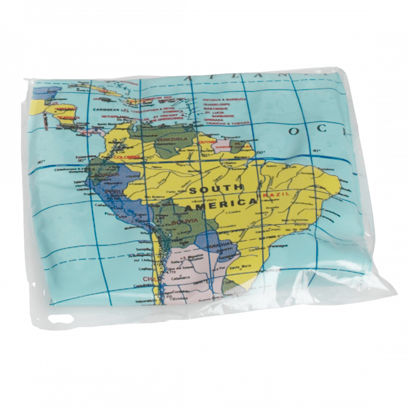 Inflatable world globe