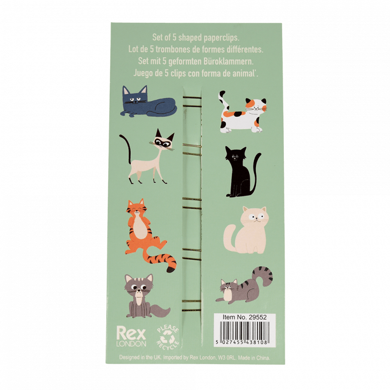 Nine Lives Paper Clips (set Of 5)