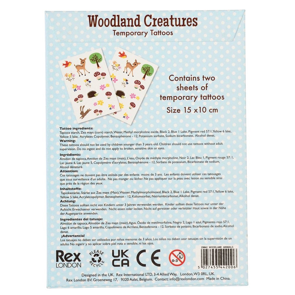 Woodland Creatures Temporary Tattoos
