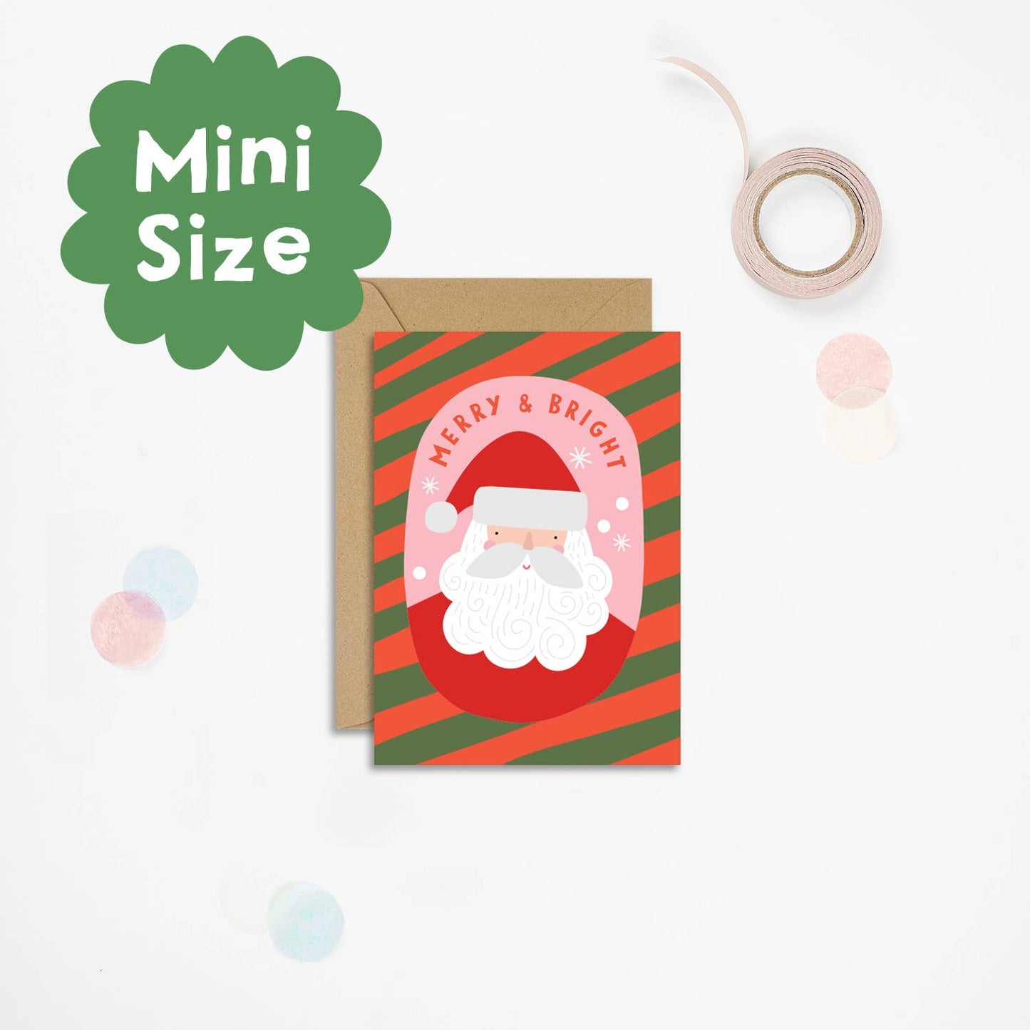 Candy Cane Santa Mini Christmas Card | Mini Cards | A7 Cards