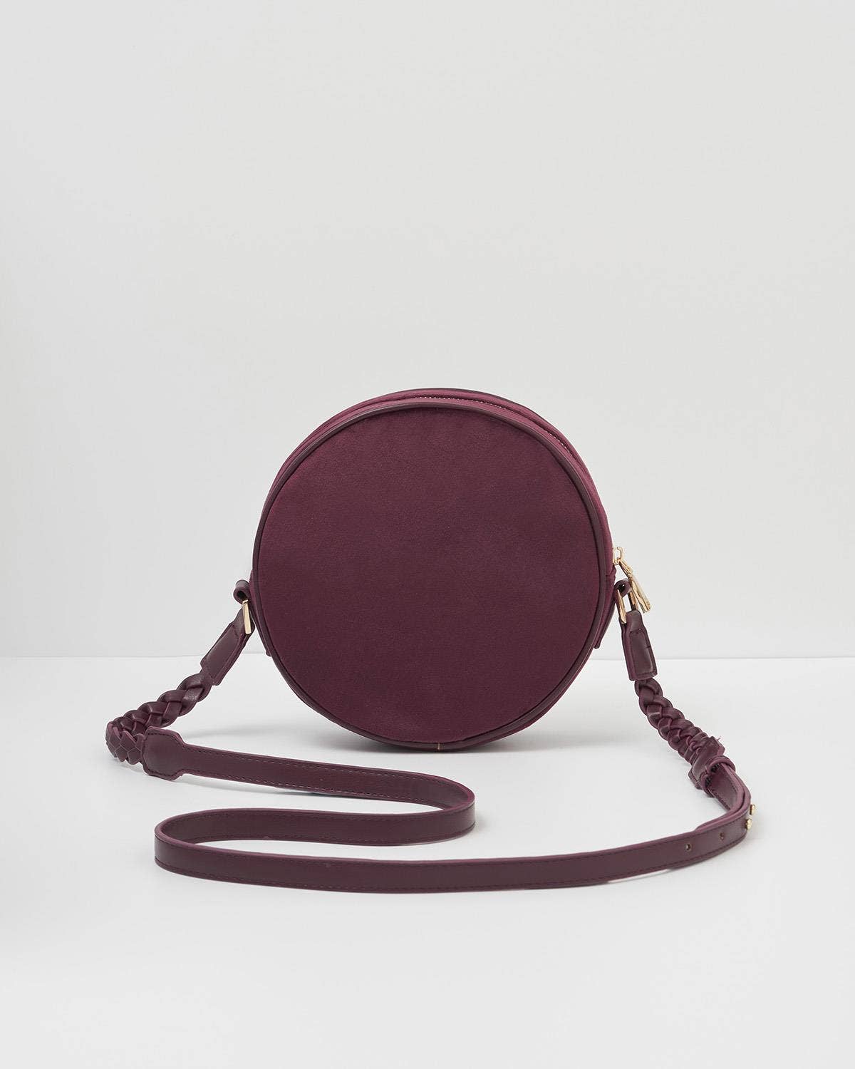 FABLE Magical Mushroom Embroidered Burgundy Circle Purse
