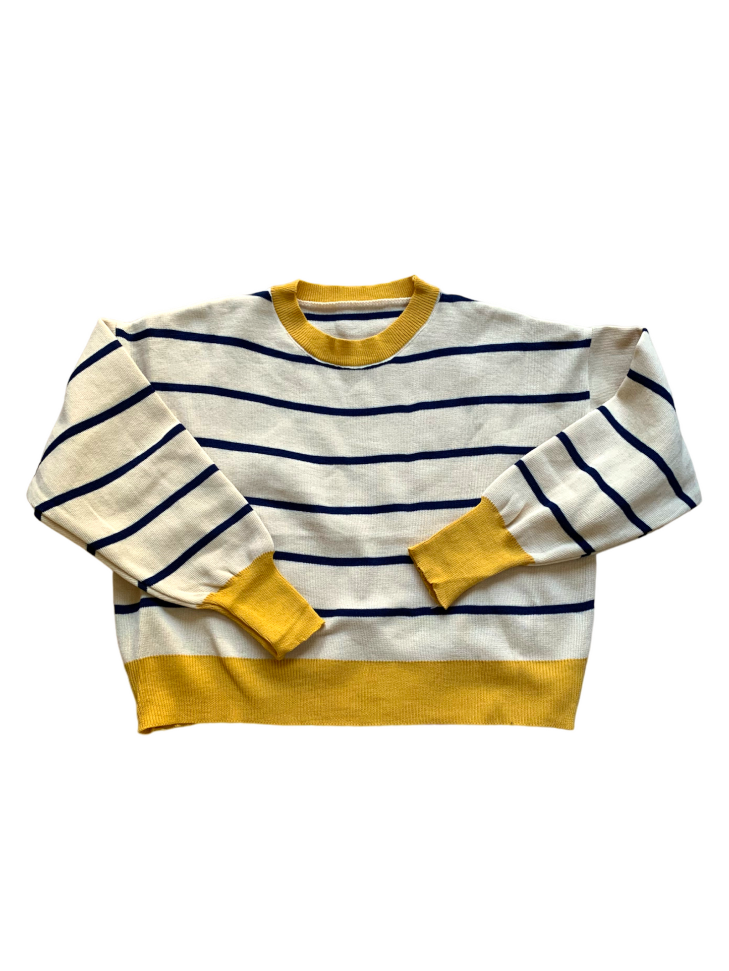 Retro stripe cropped pullover