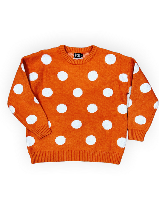 Polkadot Knit pullover - Orange