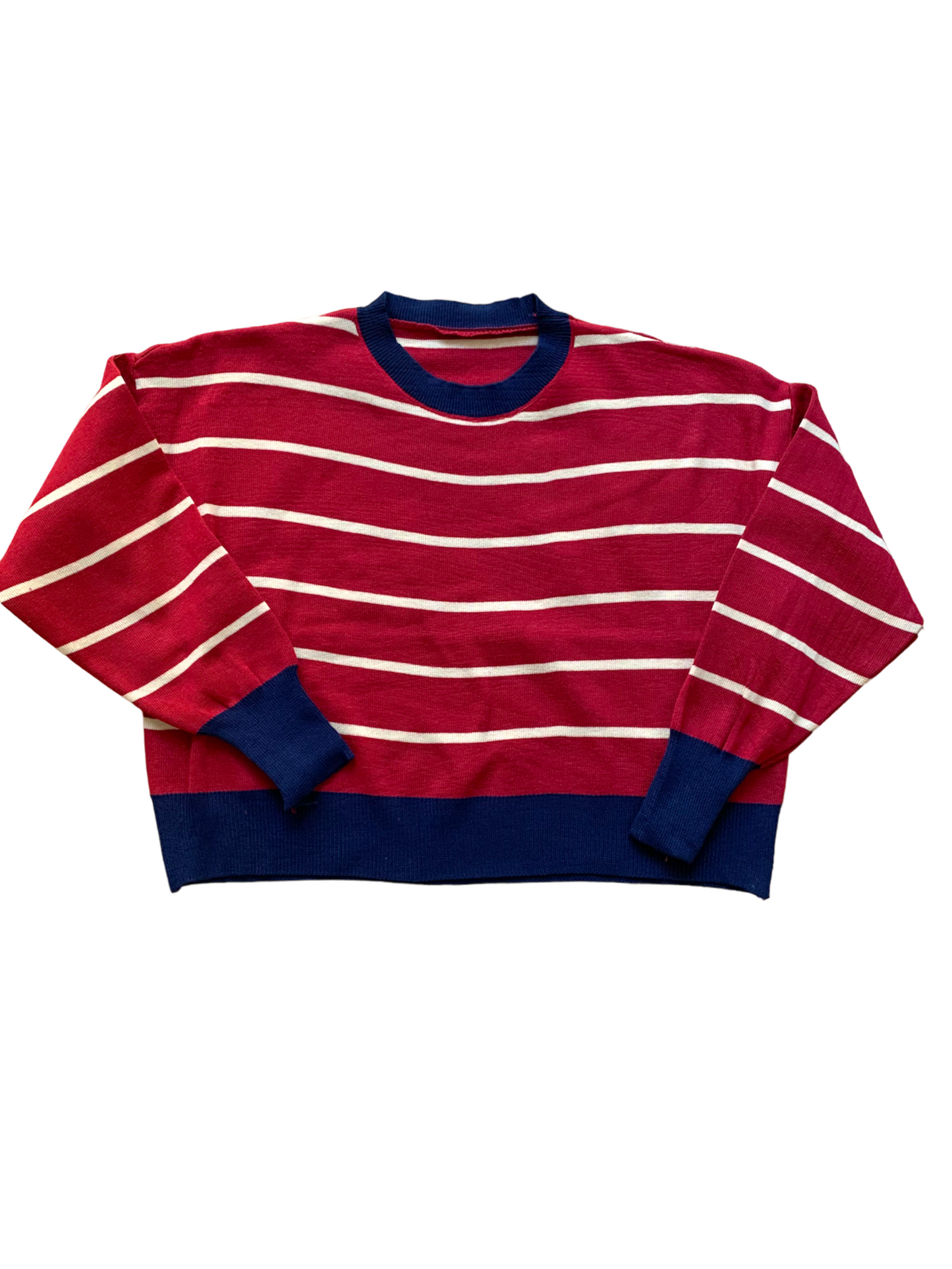 Retro stripe cropped pullover