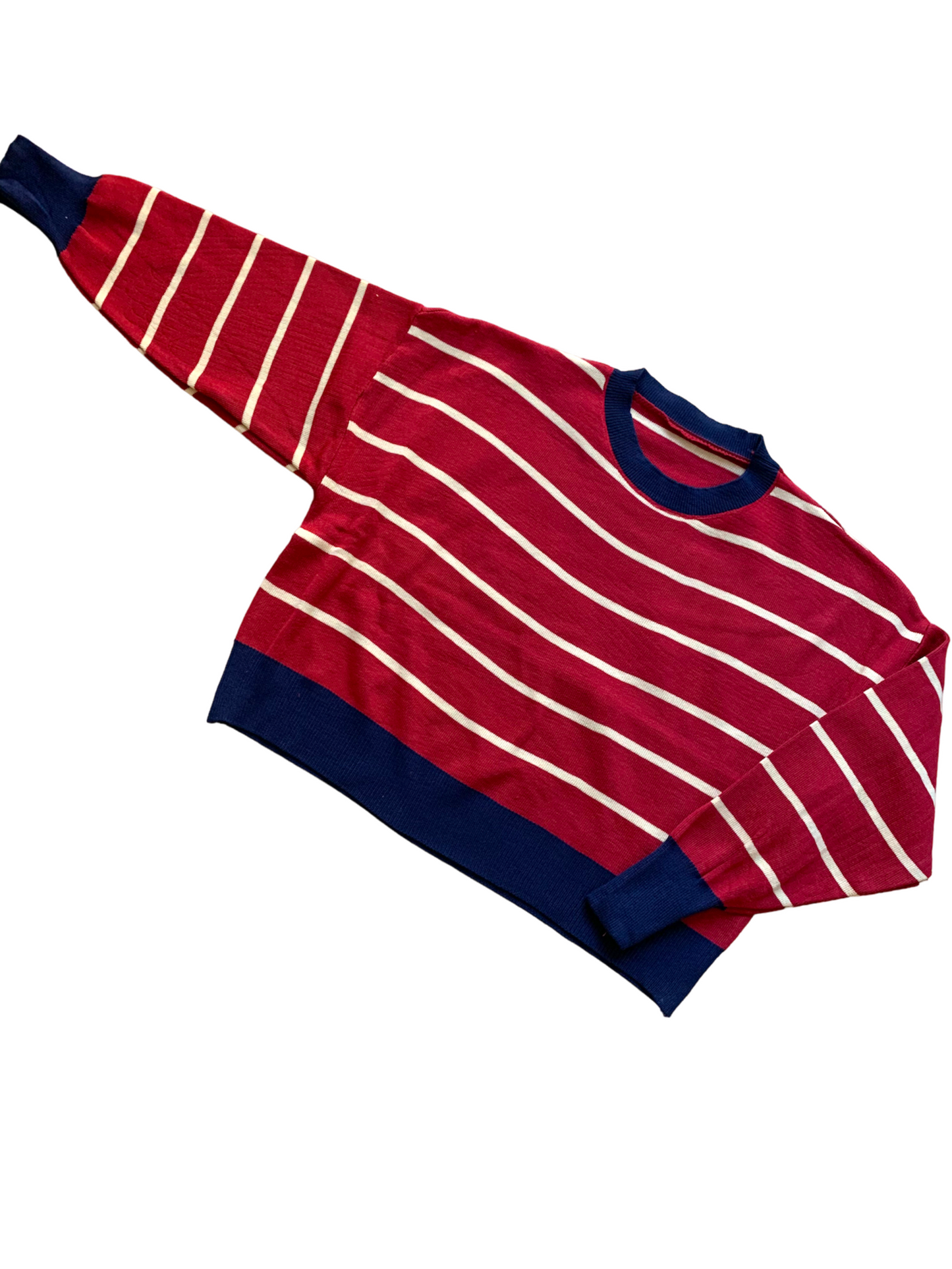 Retro stripe cropped pullover