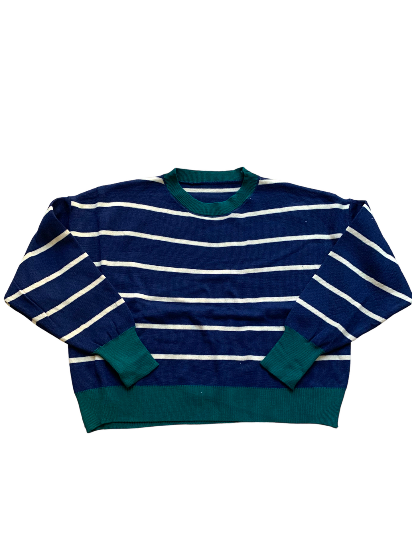 Retro stripe cropped pullover
