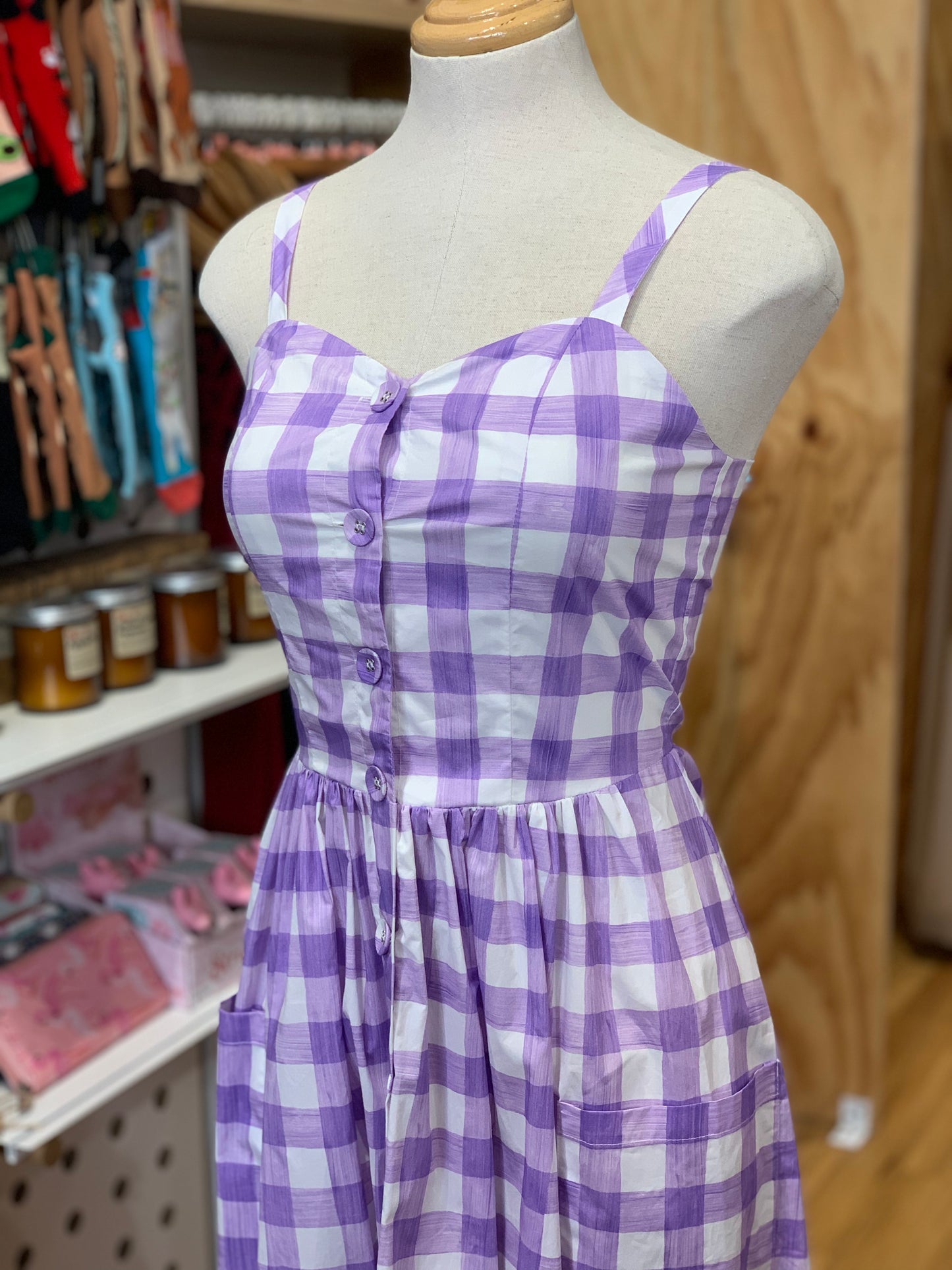 Penelope Dress - lilac Plaid