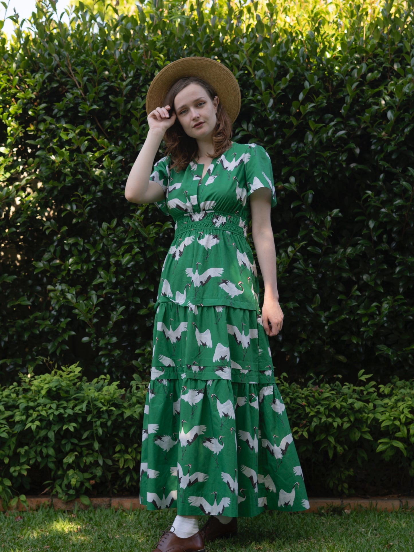 Hanna Dress - Crane Green