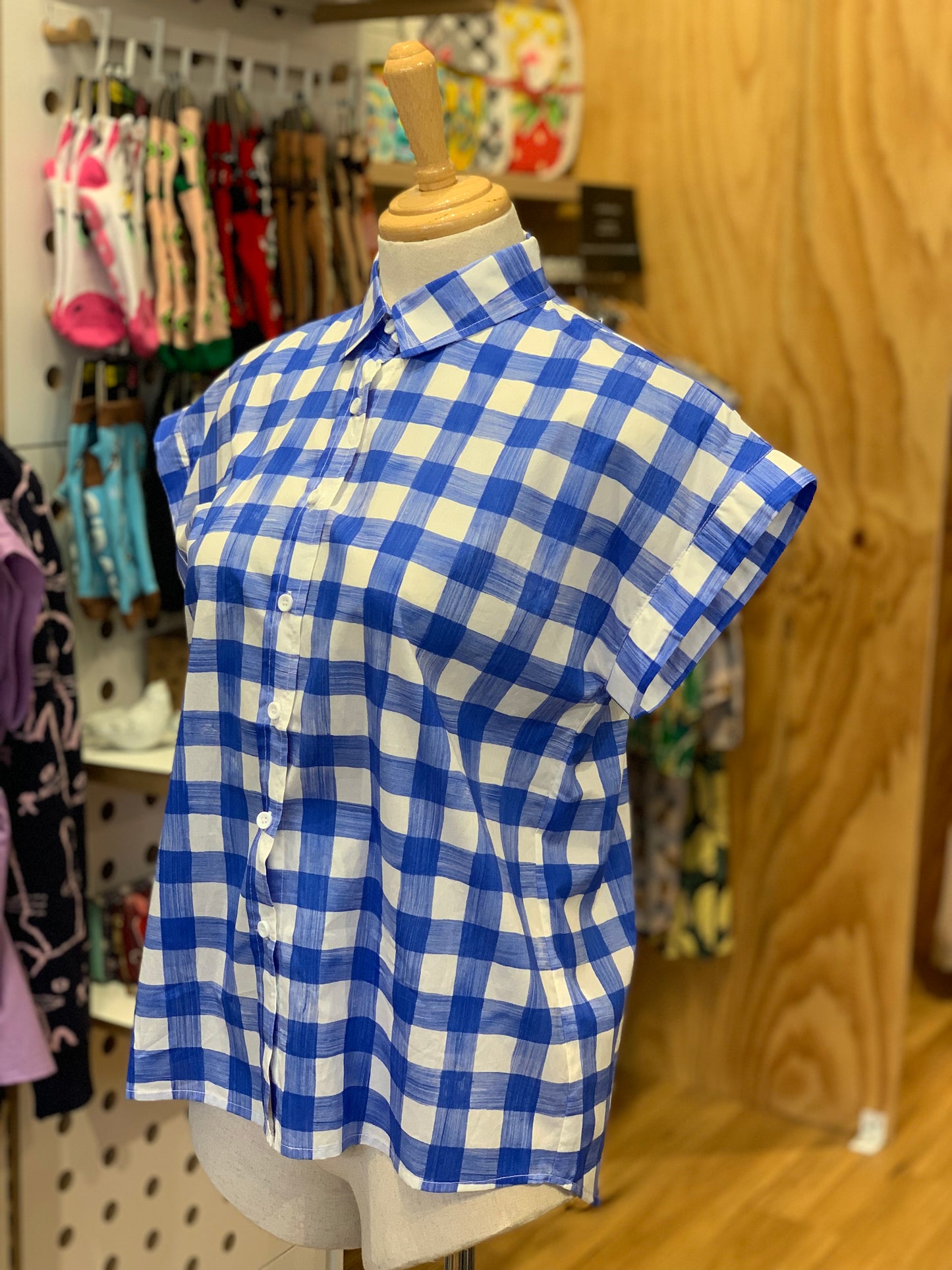 The Plaid Top - Blue