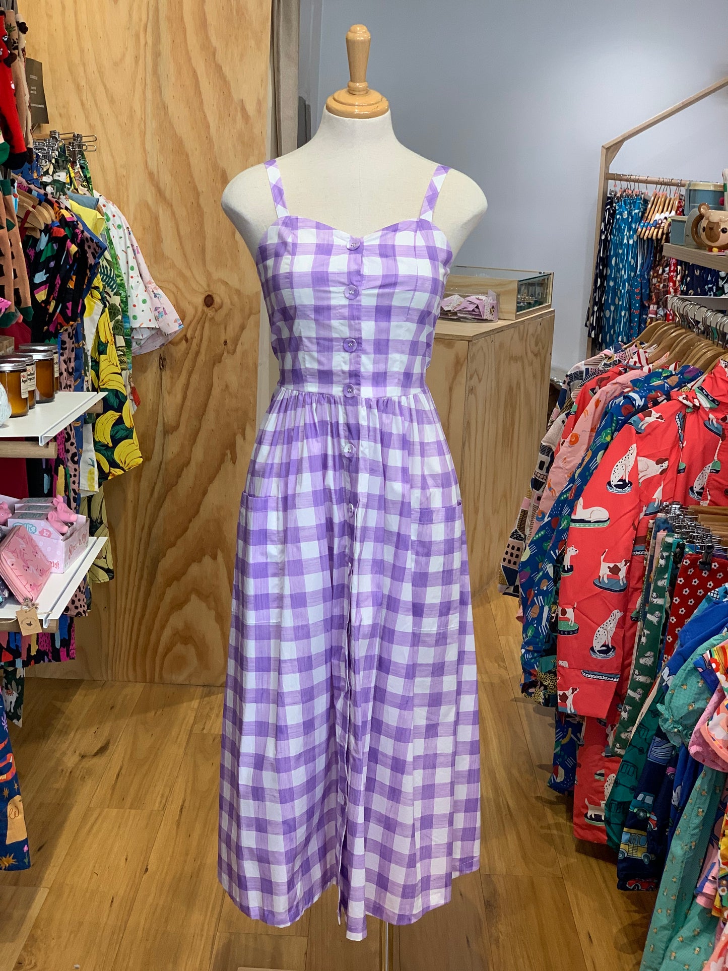 Penelope Dress - lilac Plaid