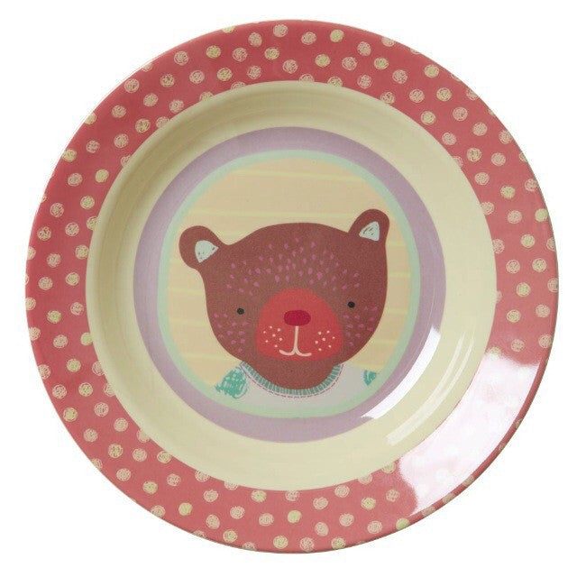 RICE Kids Pink Happy Camper Bowl