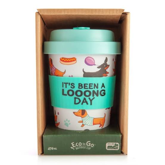 Eco to go bamboo cup dachshund