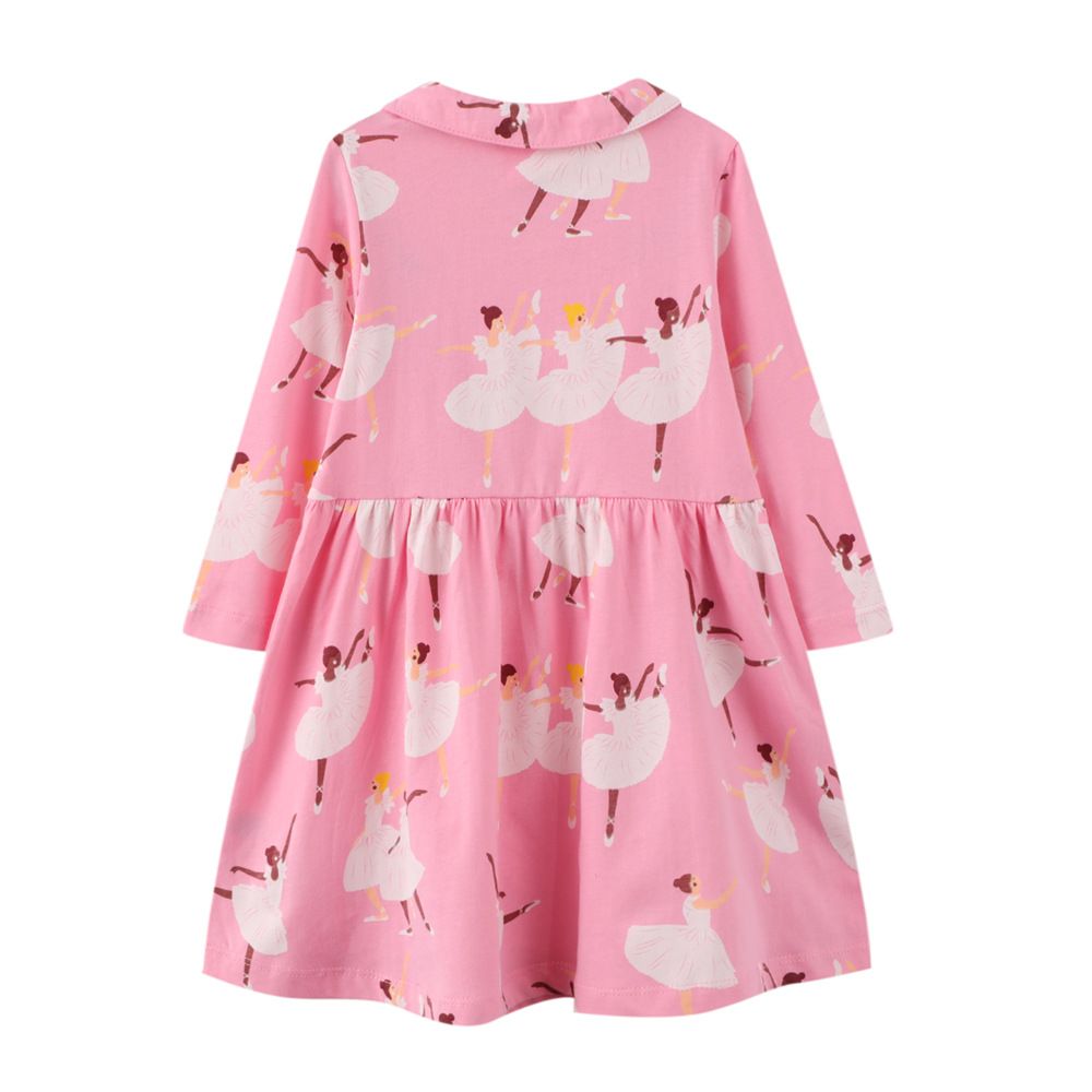 Pink ballerina cotton girl dress (Last one / 7 yrs old)