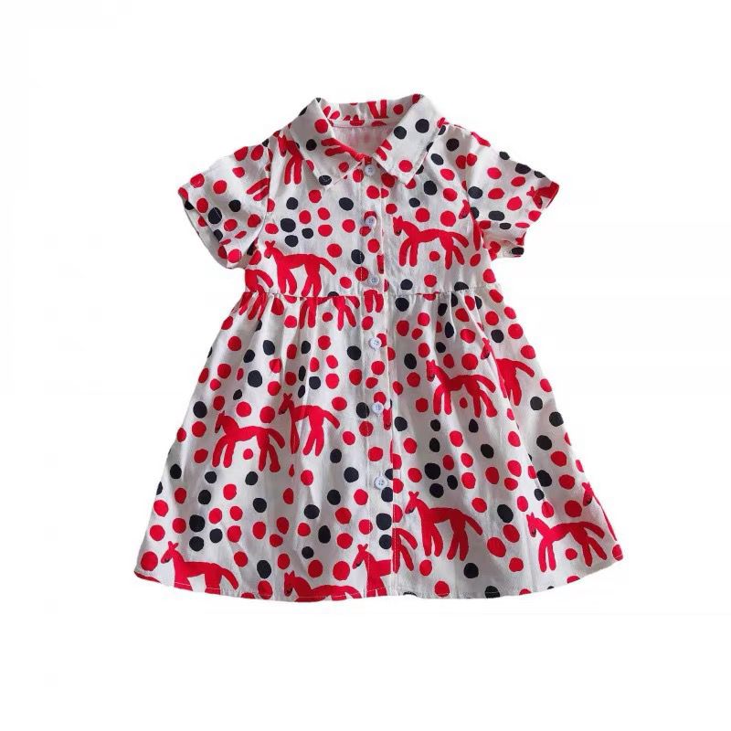 Polkadog shirt girls dress (LasT One / Size 90)