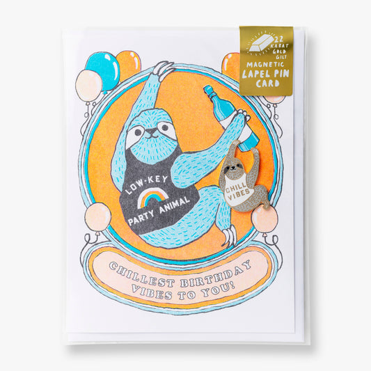 Sloth Lapel Pin w/ Card
