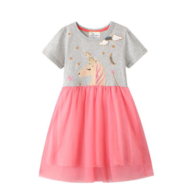 Unicorn tutu girls dress -grey ( Low in Stock/ 2 &5 yrs old)
