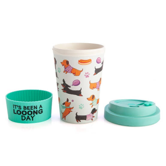Eco to go bamboo cup dachshund