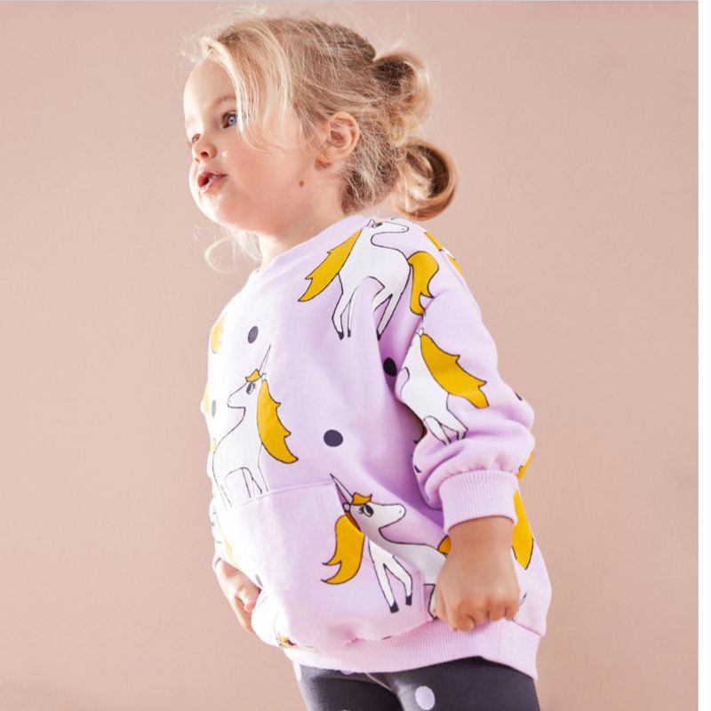 Purple Unicorns polkadot pullover (Low in stock / 2&7 yrs old)