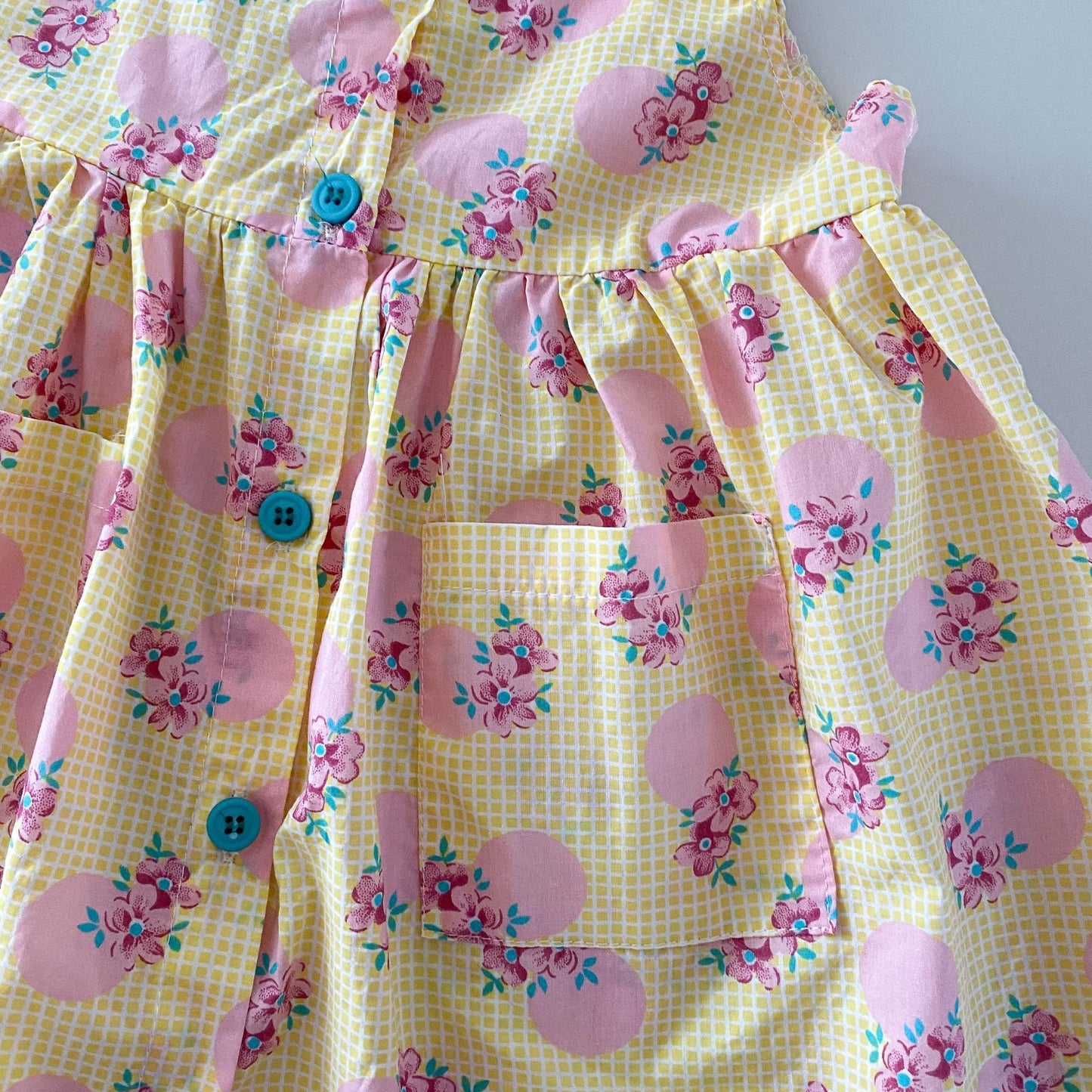 Polka dot rose sleeveless girls dress -pink (Low in stock/ size 90 & 110 left)