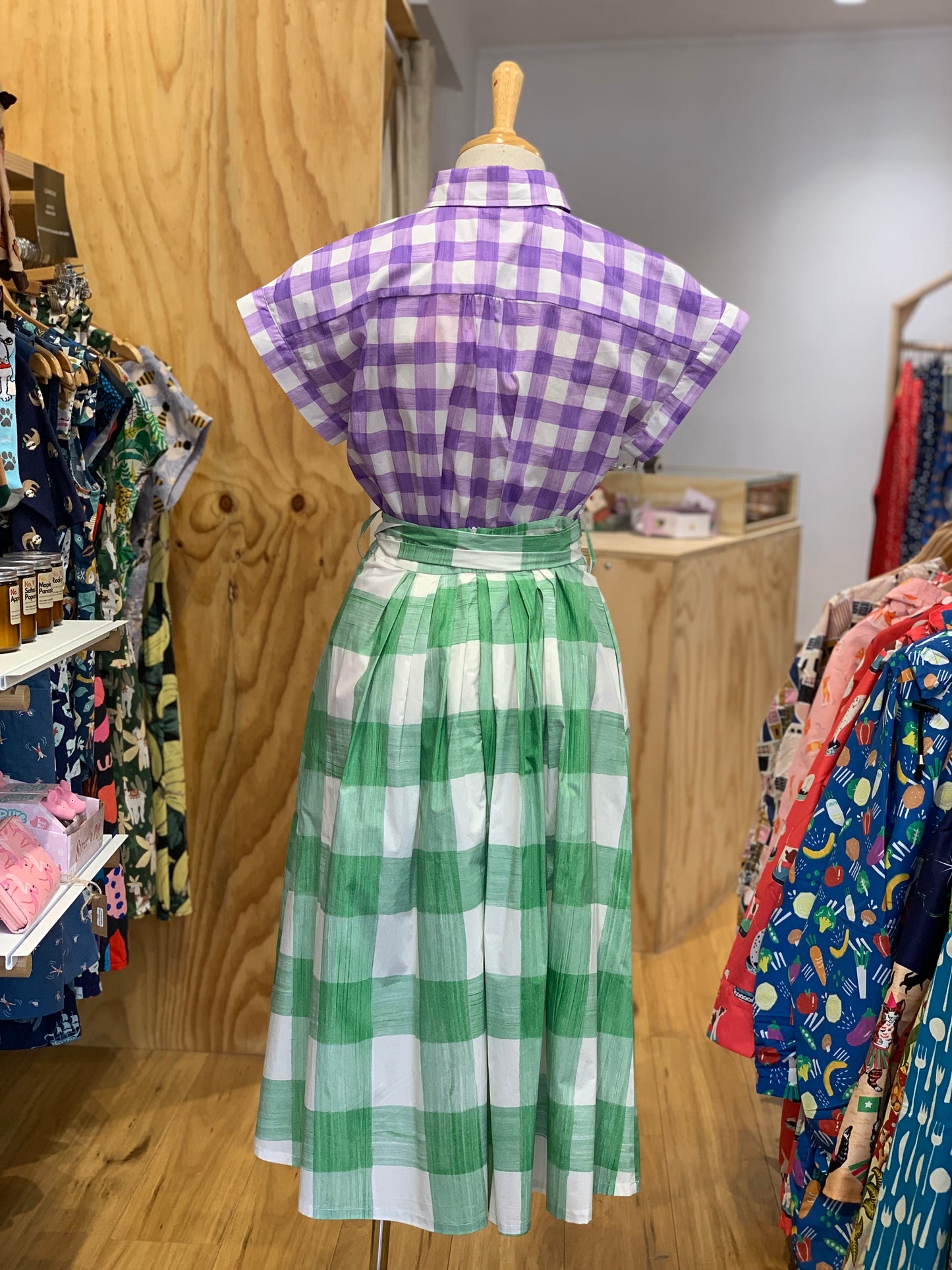 Camila Skirt - Green plaid (Low in stock/ Size 6&14)