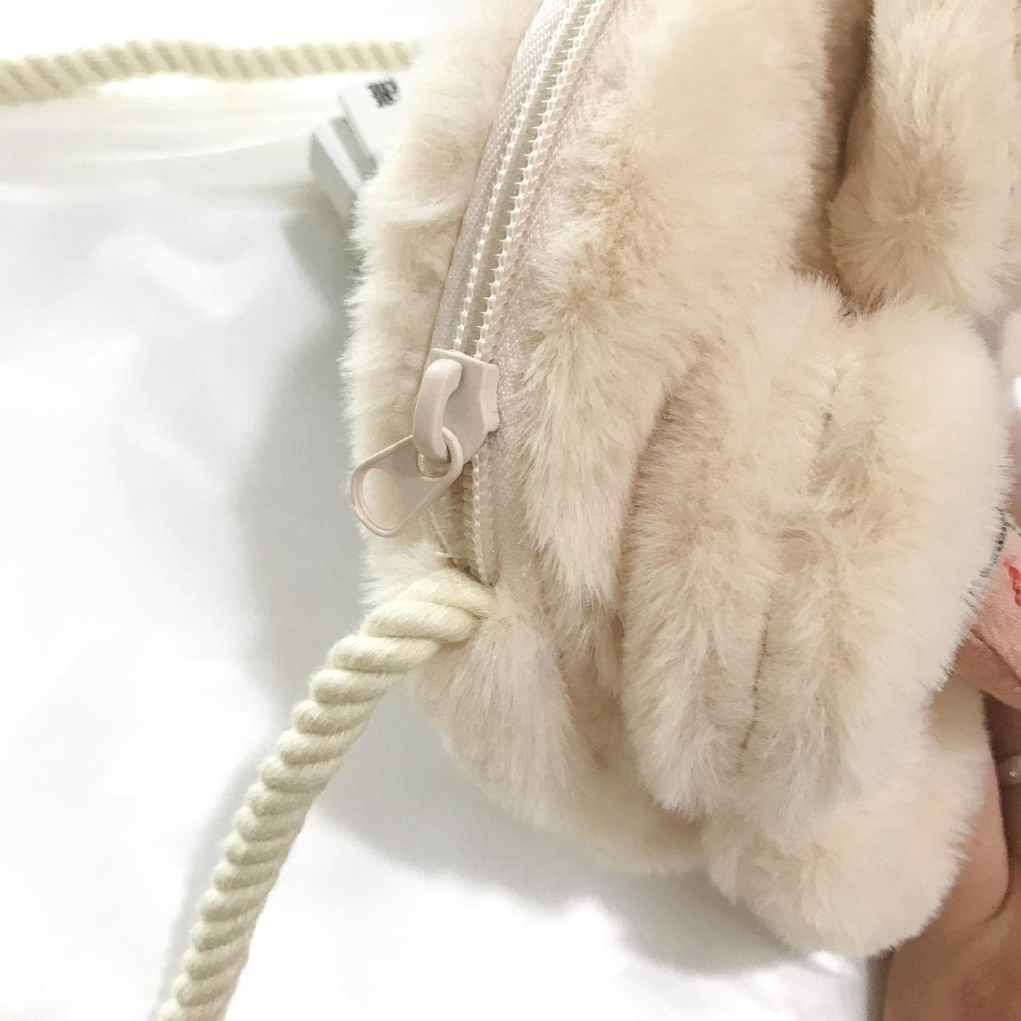 Fluffy camel with Pom Pom kids bag