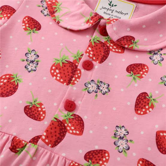 Pink strawberry cotton girls dress( Last one / 3 yrs old)