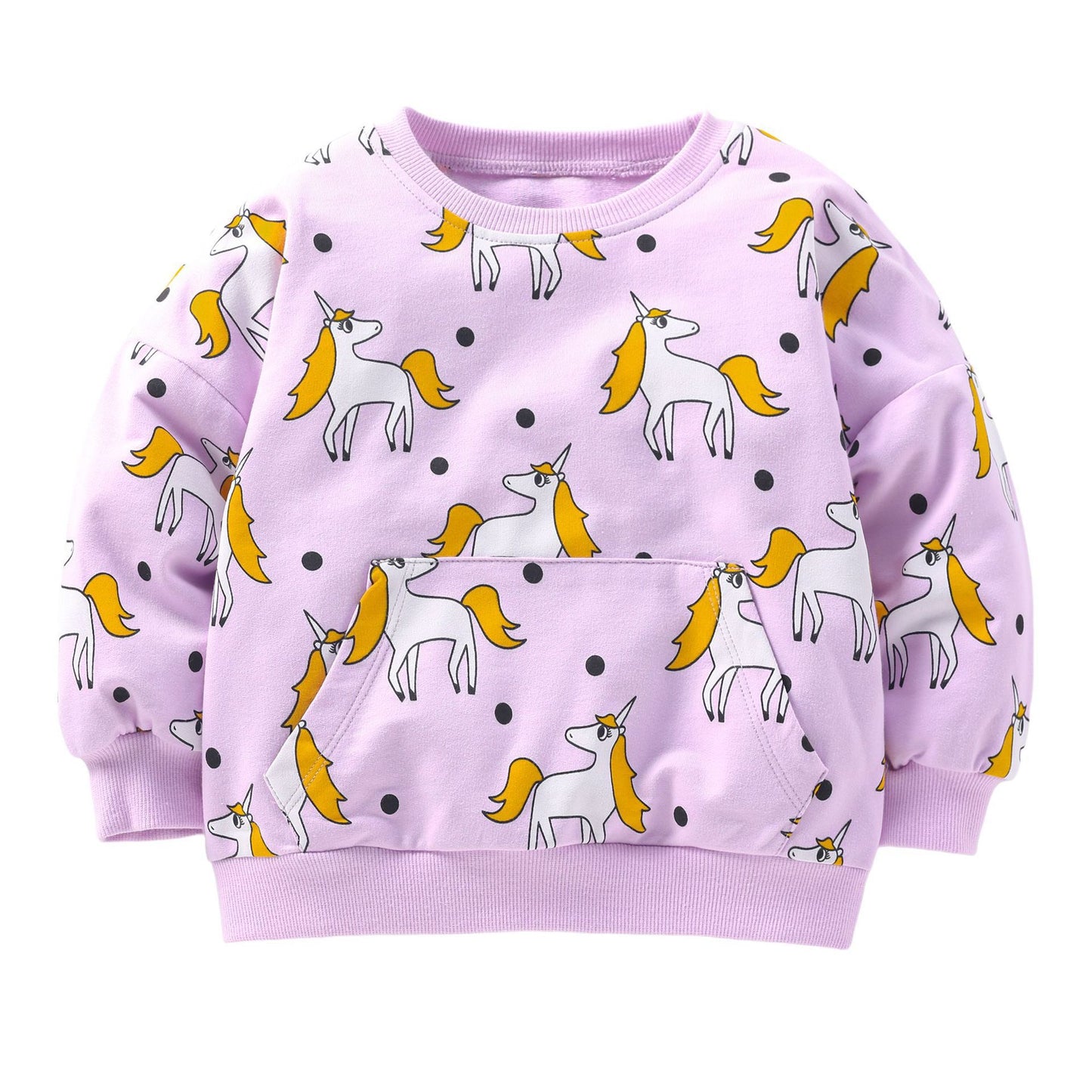 Purple Unicorns polkadot pullover (Low in stock / 2&7 yrs old)