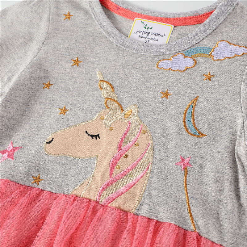 Unicorn tutu girls dress -grey ( Low in Stock/ 2 &5 yrs old)