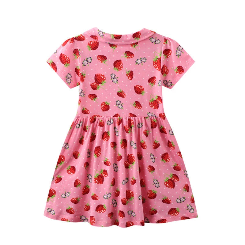 Pink strawberry cotton girls dress( Last one / 3 yrs old)