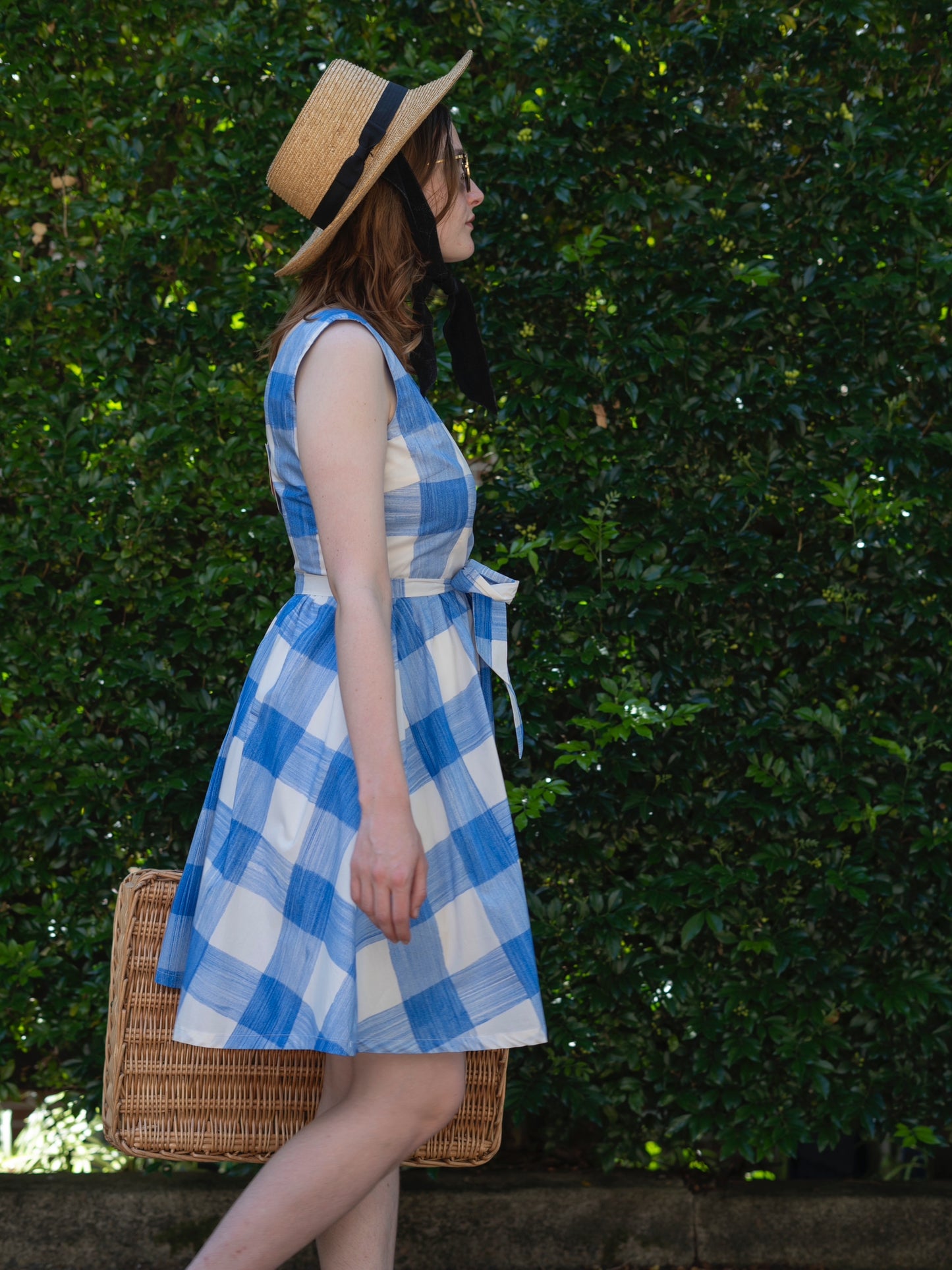 Spring Blooming Dress - Blue Plaid