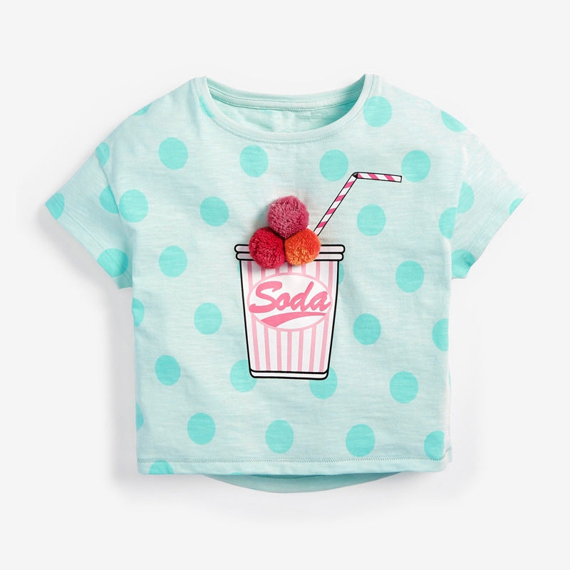 Soda pom pom cotton tee kids (Low in stock / 3&7 yrs old)