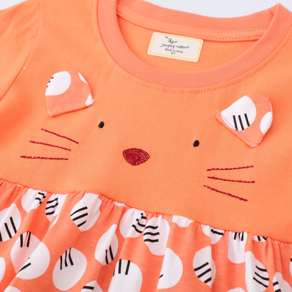 Orange Polkadot Cat girl dress (Low in stock /3,5& 6yrs old)