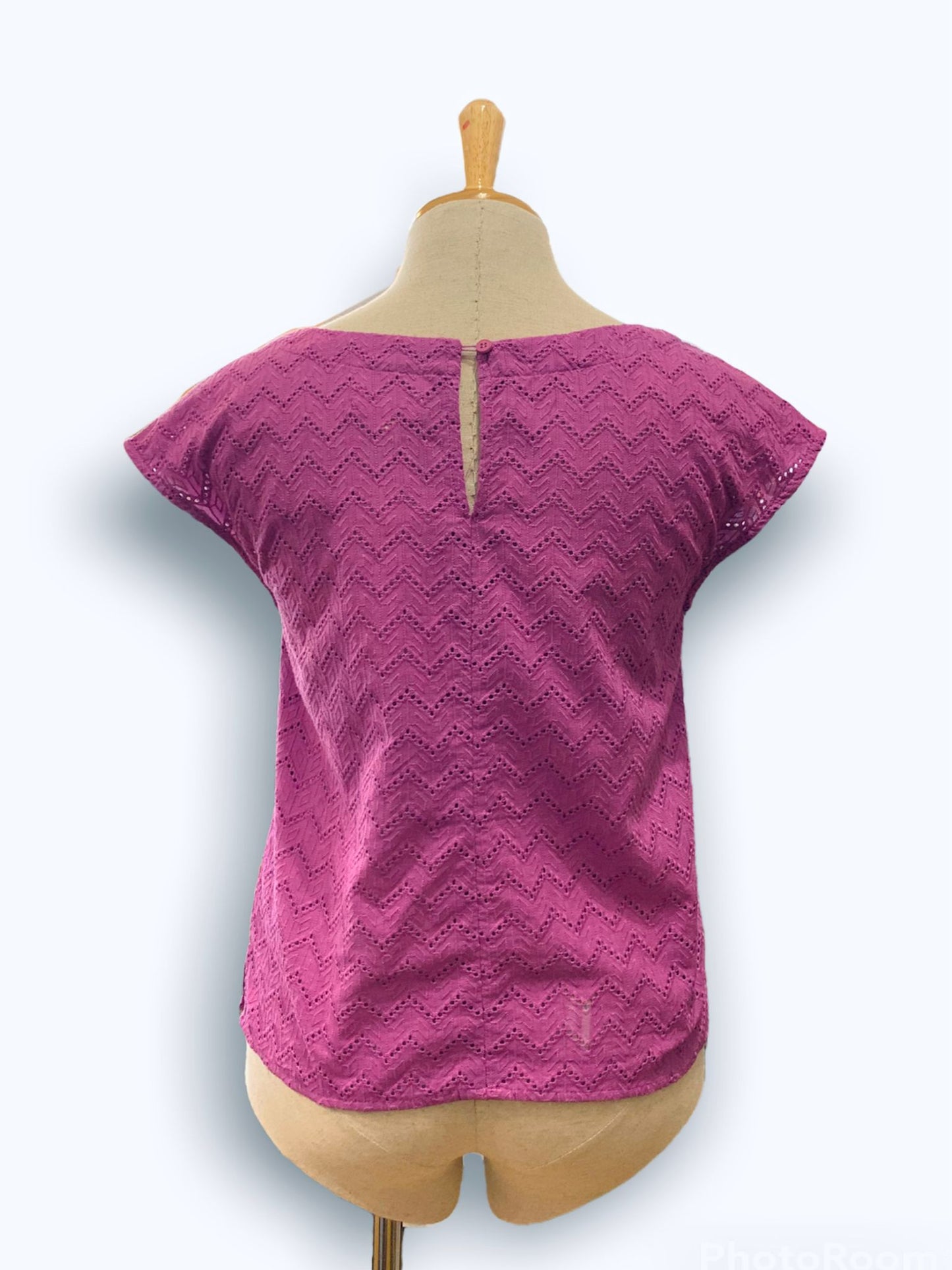 Lindsey Top Zig Zag - Embroidered Magenta