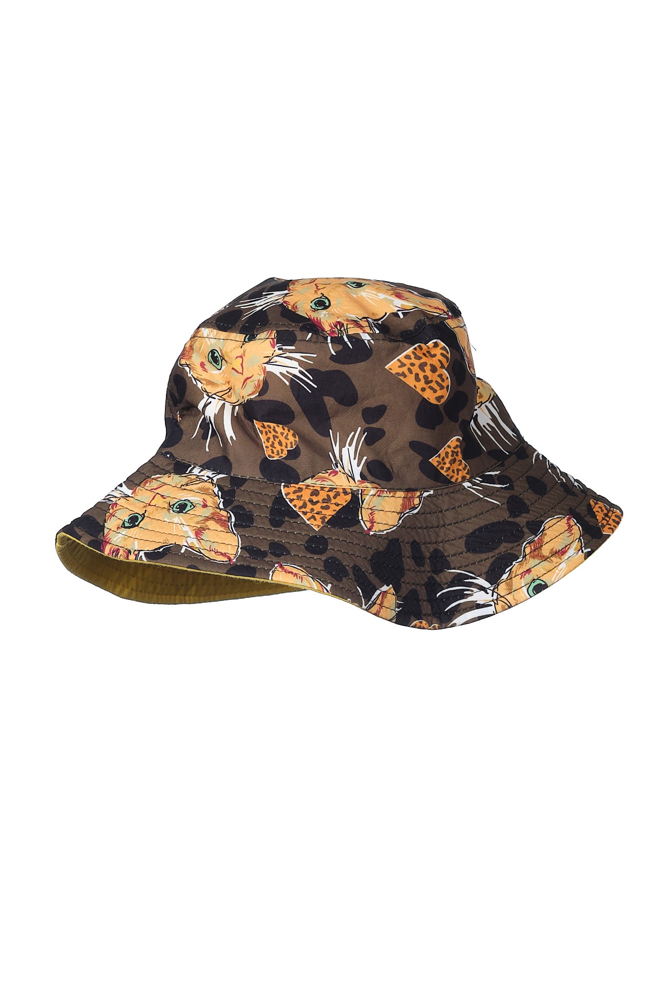 Reversible adult bucket hat - cat