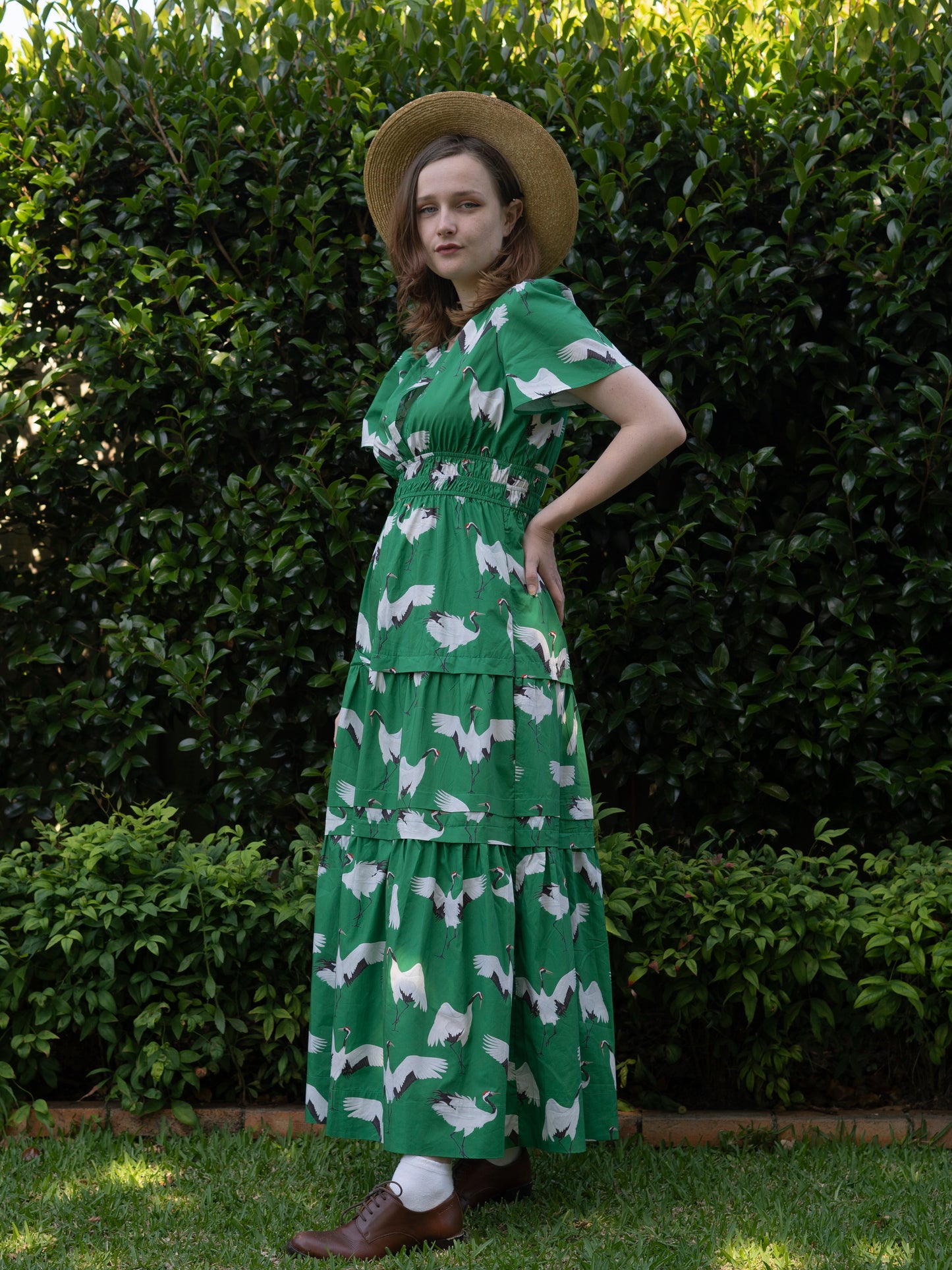Hanna Dress - Crane Green