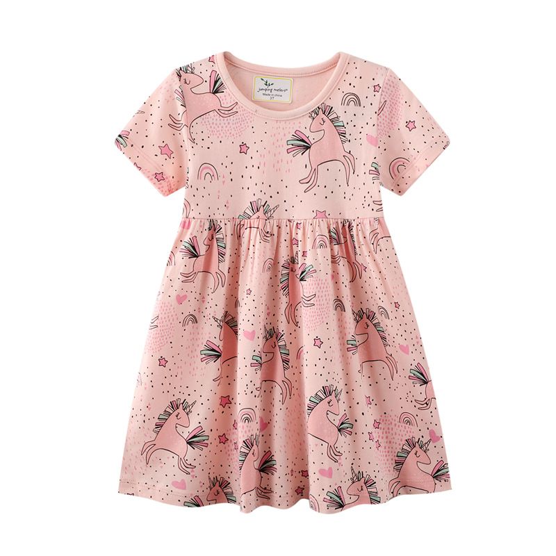Pink unicorn cotton girls dress (Low in Stock/ 4 & 6 yrs old)