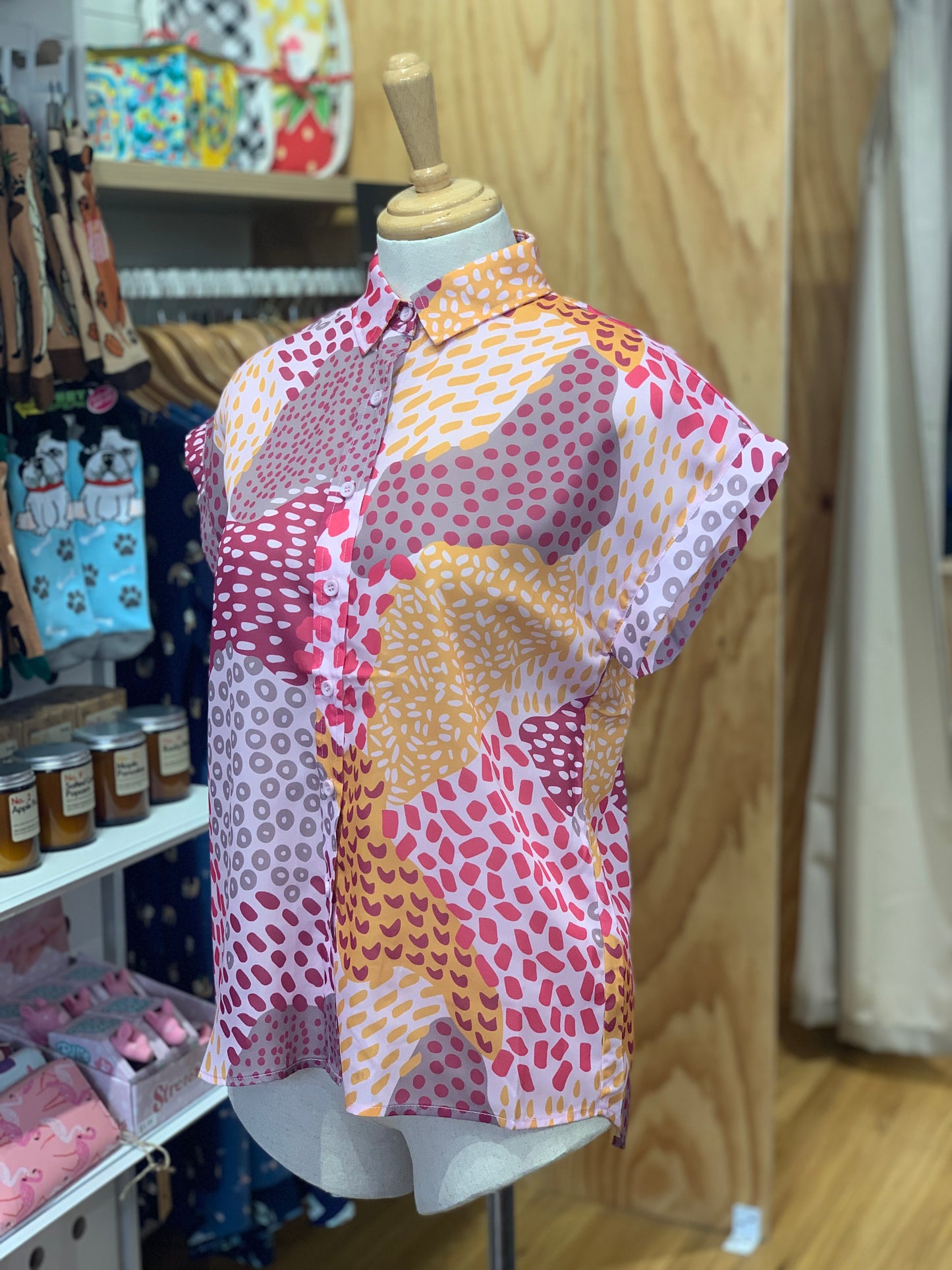 The Wild Abstract Top - Pink