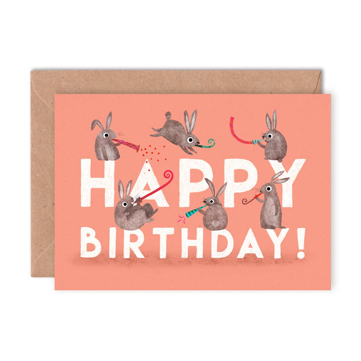Happy Birthday Rabbits Greeting Card