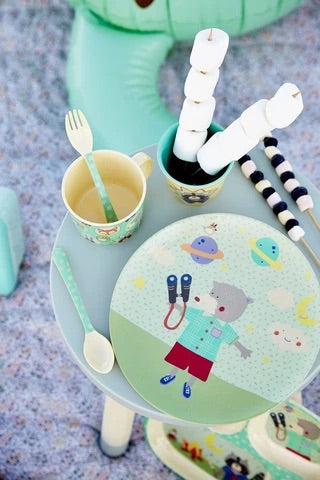 RICE Kids Melamine Plate - Happy Camper