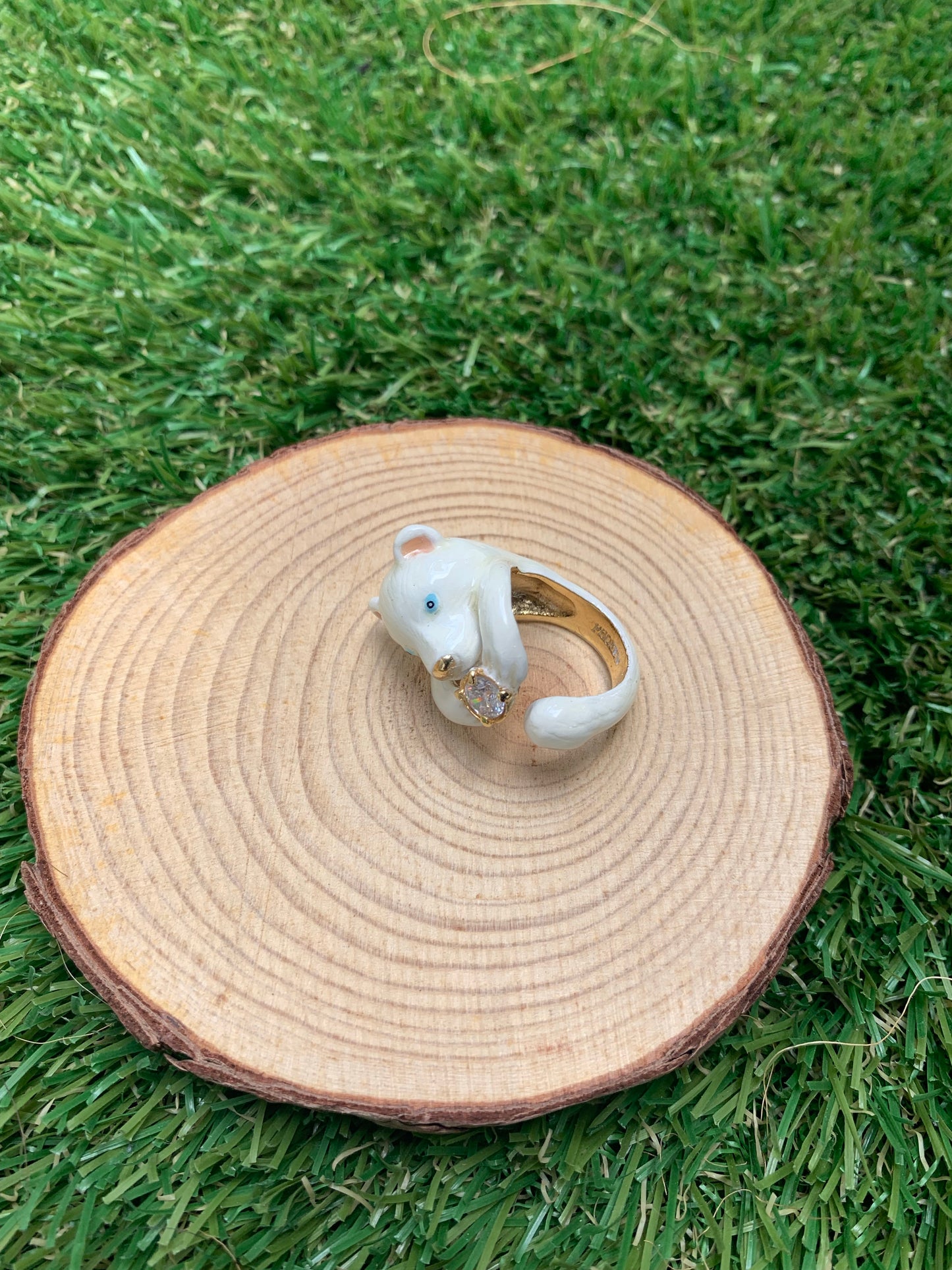 Handmade Polar Bear Bling Bling Ring